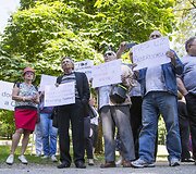  Protesto akcija prie Lietuvos žydų bendruomenės būstinės Vilniuje