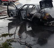 Sudegė lengvasis automobilis