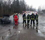 Sudegė lengvasis automobilis