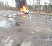 Sudegė lengvasis automobilis