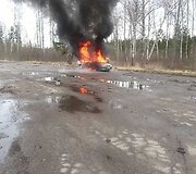 Sudegė lengvasis automobilis