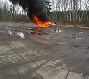 Sudegė lengvasis automobilis
