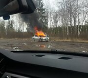 Sudegė lengvasis automobilis