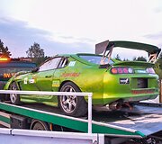 Apgadintas Tomo Sveikausko automobilis &bdquo;Toyota Supra&ldquo;