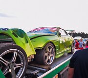 Apgadintas Tomo Sveikausko automobilis &bdquo;Toyota Supra&ldquo;