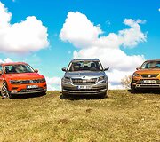&Scaron;eimyninių automobilių bandymai - &bdquo;Volkswagen Tiguan&ldquo;, &bdquo;&Scaron;koda Kodiaq&ldquo; ir &bdquo;Seat Ateca&ldquo;