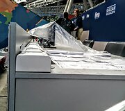 Kazanėje vykstančiame pasaulio plaukimo čempionate prakiuro stadiono stogas
