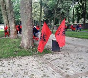 Albanijos rinktinės sirgaliai nudažė Lanso gatves