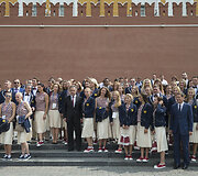 Vladimiras Putinas i&scaron;lydi Rusijos olimpiečius į Rio