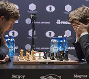Lemiama kova dėl pasaulio &scaron;achmatų karūnos: Magnusas Carlsenas &ndash; Sergejus Kariakinas