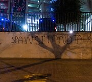 Protestai &bdquo;El Clasico&ldquo; metu &scaron;alia &bdquo;Camp Nou&ldquo; stadiono 
