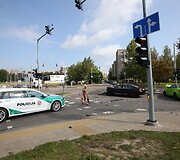 &bdquo;BMW&ldquo; ir &bdquo;Volvo&ldquo; avarija Vilniuje S.Nėries gatvėje