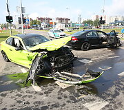 &bdquo;BMW&ldquo; ir &bdquo;Volvo&ldquo; avarija Vilniuje S.Nėries gatvėje