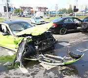 &bdquo;BMW&ldquo; ir &bdquo;Volvo&ldquo; avarija Vilniuje S.Nėries gatvėje