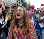 Mokslu metų pradžios studentų eisena Gedimino pr. 