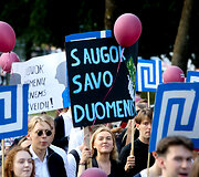 Mokslu metų pradžios studentų eisena Gedimino pr. 