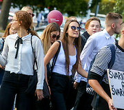 Mokslu metų pradžios studentų eisena Gedimino pr. 