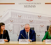 TSLKD frakcijos spaudos konferencija, kurioje aptarti pirminių rinkimų rezultatai