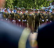 Vėliavų pakėlimo ceremonija Nepriklausomybės aik&scaron;tėje