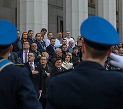Lietuvos politikų delegacija vie&scaron;i Ukrainoje