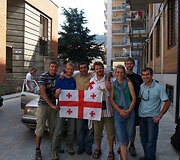 Audrius Peseckas (centre), Kaukazo kalnai, Sakartvelas, 2008 m.