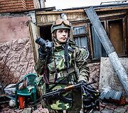 Filmo "Rytų frontas" režisierius Jevgenas Titarenko Rusijos - Ukrainos kare 2015 m.