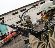 Filmo "Rytų frontas" režisierius Jevgenas Titarenko Rusijos - Ukrainos kare 2015 m.