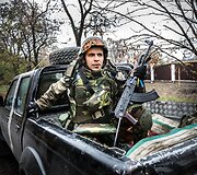 Filmo "Rytų frontas" režisierius Jevgenas Titarenko Rusijos - Ukrainos kare 2015 m.