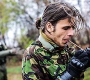 Filmo "Rytų frontas" režisierius Jevgenas Titarenko Rusijos - Ukrainos kare 2015 m.