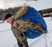 Žiema Romualdo ir Antaninos sodyboje Musteikoje
