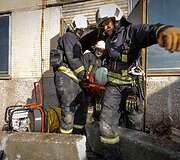 Vilniuje, buvusios įmonės &bdquo;Audėjas&ldquo; teritorijoje, vyko kontrolinės taktinės ugniagesių gelbėtojų pratybos. 