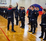 2026 m. spalio 16 d. Ugniagesių gelbėtojų mokykloje prisiekė būsimi ugniagesiai - NM-2026/180 grupės kursantai