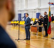 2026 m. spalio 16 d. Ugniagesių gelbėtojų mokykloje prisiekė būsimi ugniagesiai - NM-2026/180 grupės kursantai