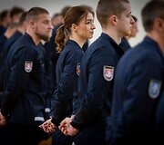 2026 m. spalio 16 d. Ugniagesių gelbėtojų mokykloje prisiekė būsimi ugniagesiai - NM-2026/180 grupės kursantai
