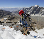 Alpinistas Saulius Vilius kopia į Čiurlionio vir&scaron;ukalnę Tadžikijoje. 
