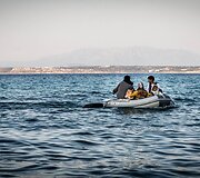 Migrantai ruo&scaron;iasi plaukti per i&scaron;orinę Europos sąjungos sieną