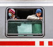Migrantų portretai Tovarniko (Kroatija) geležinkelio stotyje