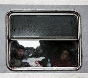 Migrantų portretai Tovarniko (Kroatija) geležinkelio stotyje