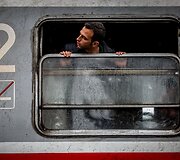 Migrantų portretai Tovarniko (Kroatija) geležinkelio stotyje
