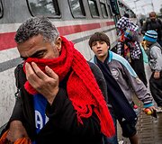 Migrantai Tovarniko (Kroatija) geležinkelio stotyje