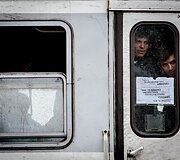 Migrantai Tovarniko (Kroatija) geležinkelio stotyje