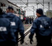 Migrantai Tovarniko (Kroatija) geležinkelio stotyje