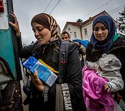 Migrantai Tovarniko (Kroatija) geležinkelio stotyje