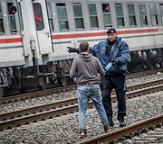 Migrantai Tovarniko (Kroatija) geležinkelio stotyje