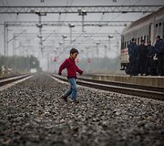 Migrantai Tovarniko (Kroatija) geležinkelio stotyje
