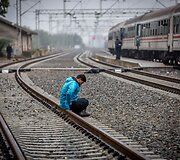 Migrantai Tovarniko (Kroatija) geležinkelio stotyje
