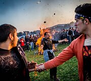 Idomeni pabėgėlių stovykloje &scaron;venčiamas Nauruzas - persų naujieji metai
