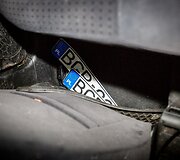 Patekęs į avariją kontrabandininkų žvalgų automobilis