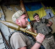 Ukrainiečių kari&scaron;kių prie&scaron;akinė pozicija "Butovka"  &scaron;alia Donecko