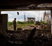 Ukrainiečių kari&scaron;kių prie&scaron;akinė pozicija "Butovka"  &scaron;alia Donecko
